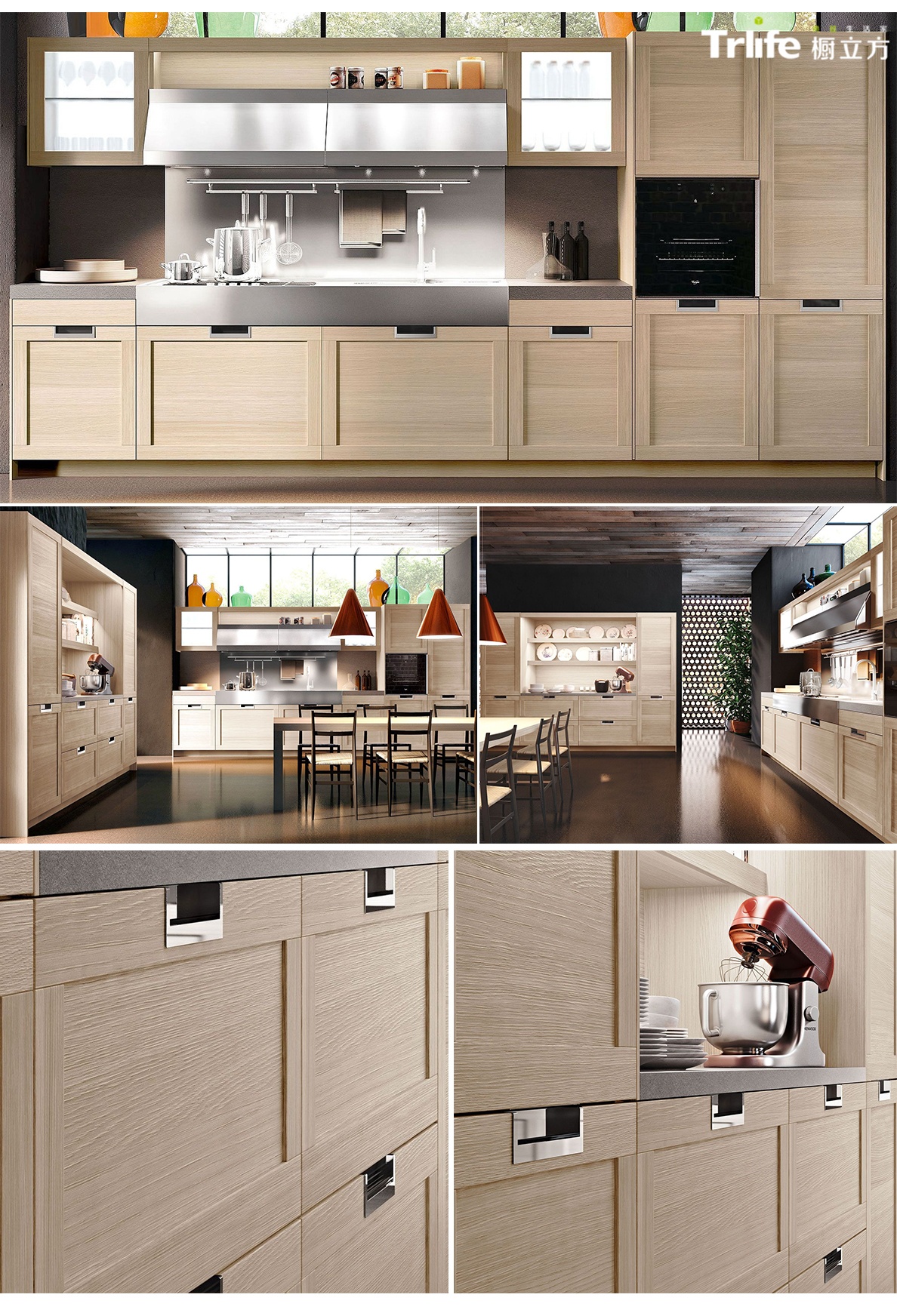 Solid wood kitchen cabinet - T-K03